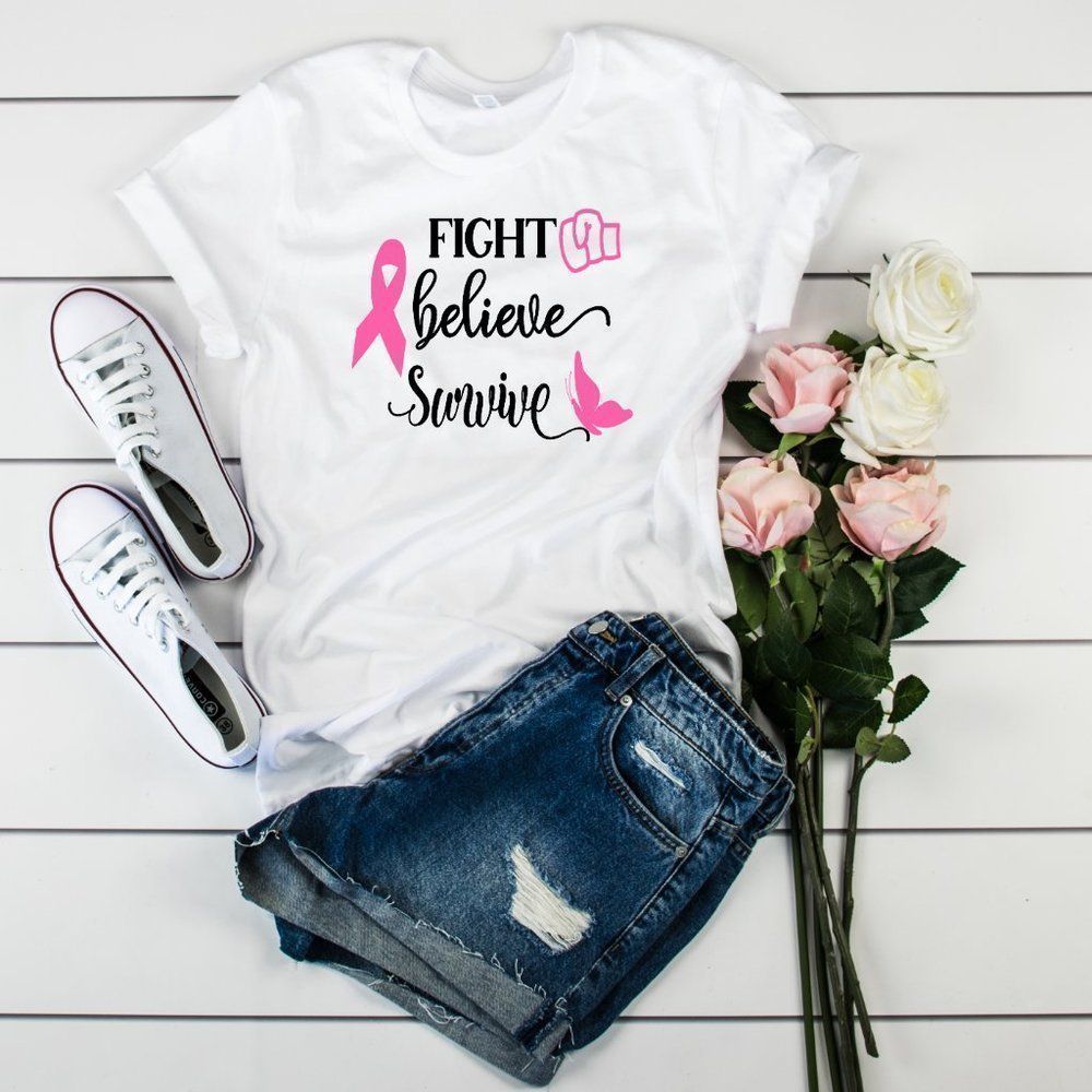 Breast Cancer Fight Believe Survive T-Shirt